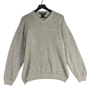 Vintage‎ Equipment Wool Blend Sweater Gray Italy V Neck Pullover Men’s L
